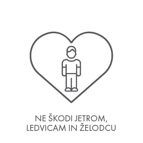 Ne škodi jetrom, ledvicam in želodcu.